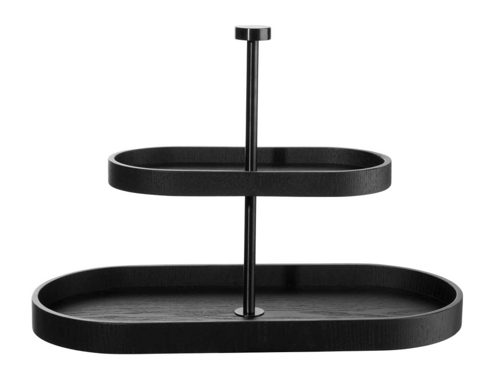 ASA SELECTION Etagere wood schwarz Etagere 2-stufig oval 25cm, Holz, (Etageren)