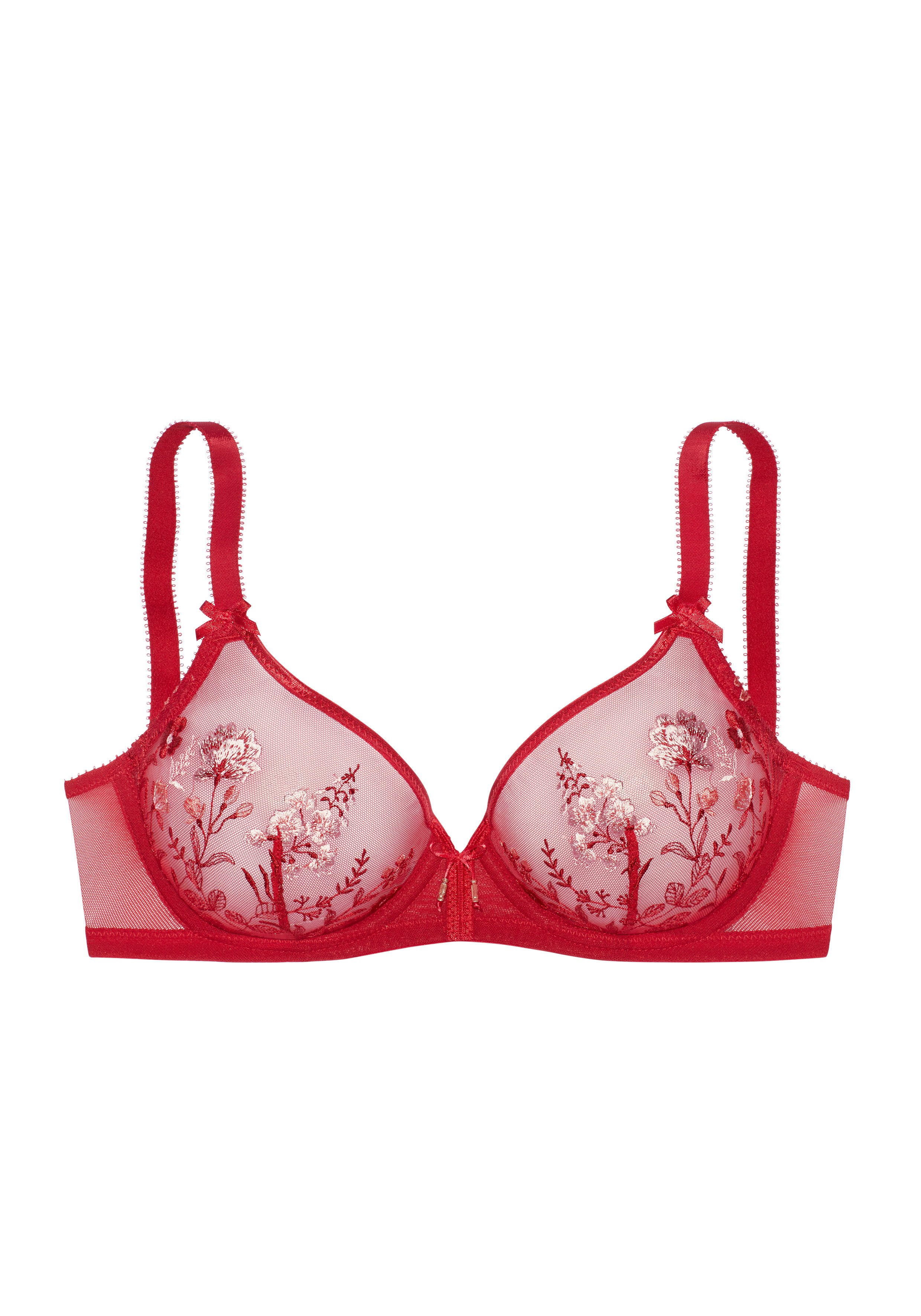 LASCANA Bügel-BH Maria Edle Stickerei-Spitze mit Blumen – auch ideal für große Größen