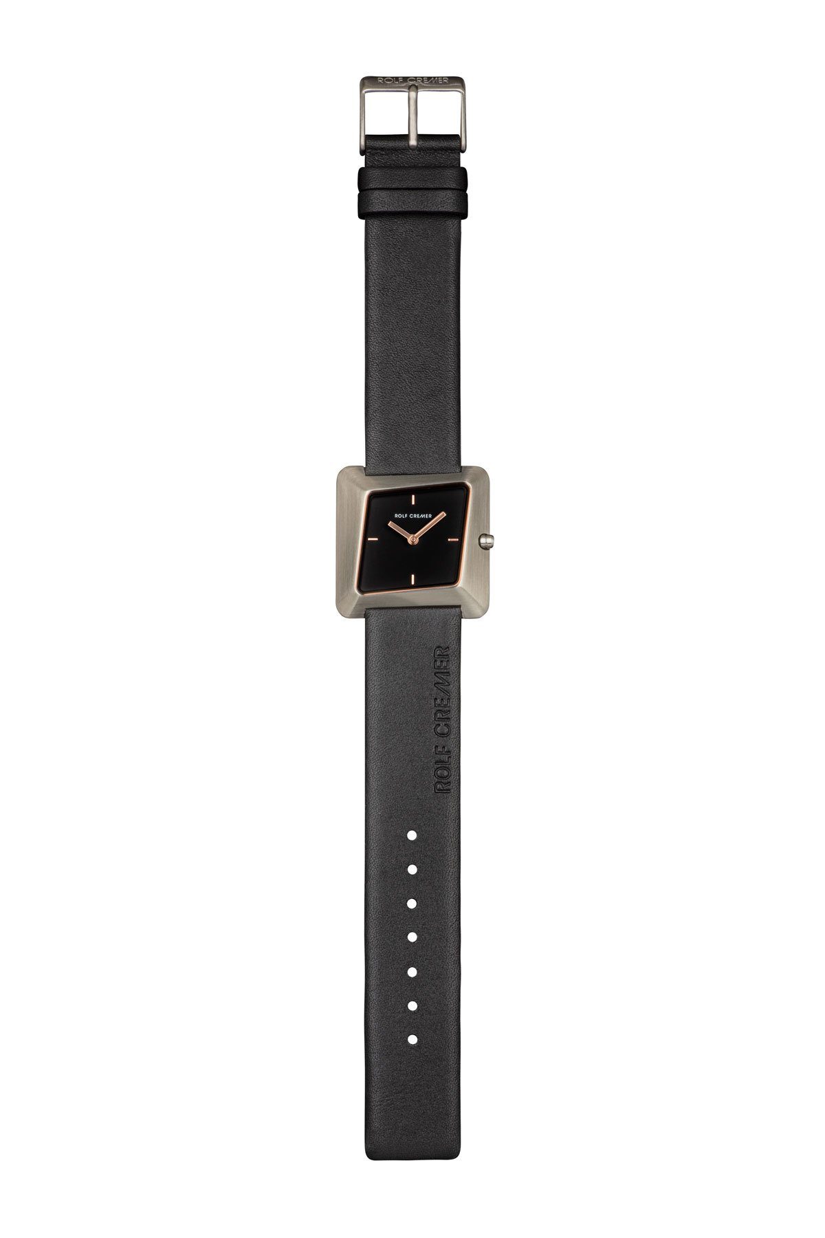 Rolf Cremer Quarzuhr Rolf Cremer Uhr Twister 507902 Lederband, Edelstahl, schwarz, (1-tlg)