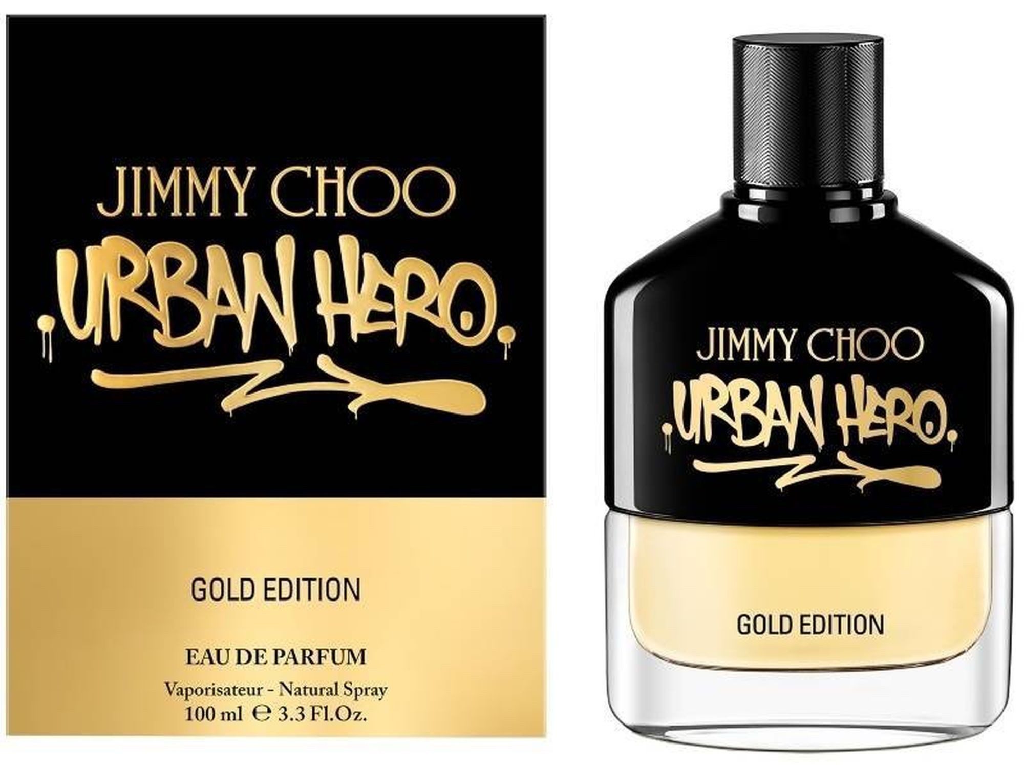 JIMMY CHOO Duft-Set Urban Hero Gold Edition Eau de Parfum (EDP) Herren Spray, Holzig-würziger Duft mit Ananas, Lavendel und Tonkabohne