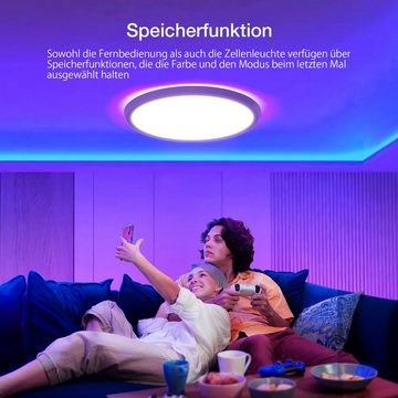 MAEREX LED Deckenleuchte RGB-Atmosphärenlicht APP, Alexa Sprachsteuerung, 2700-6500K, Farbwechsler