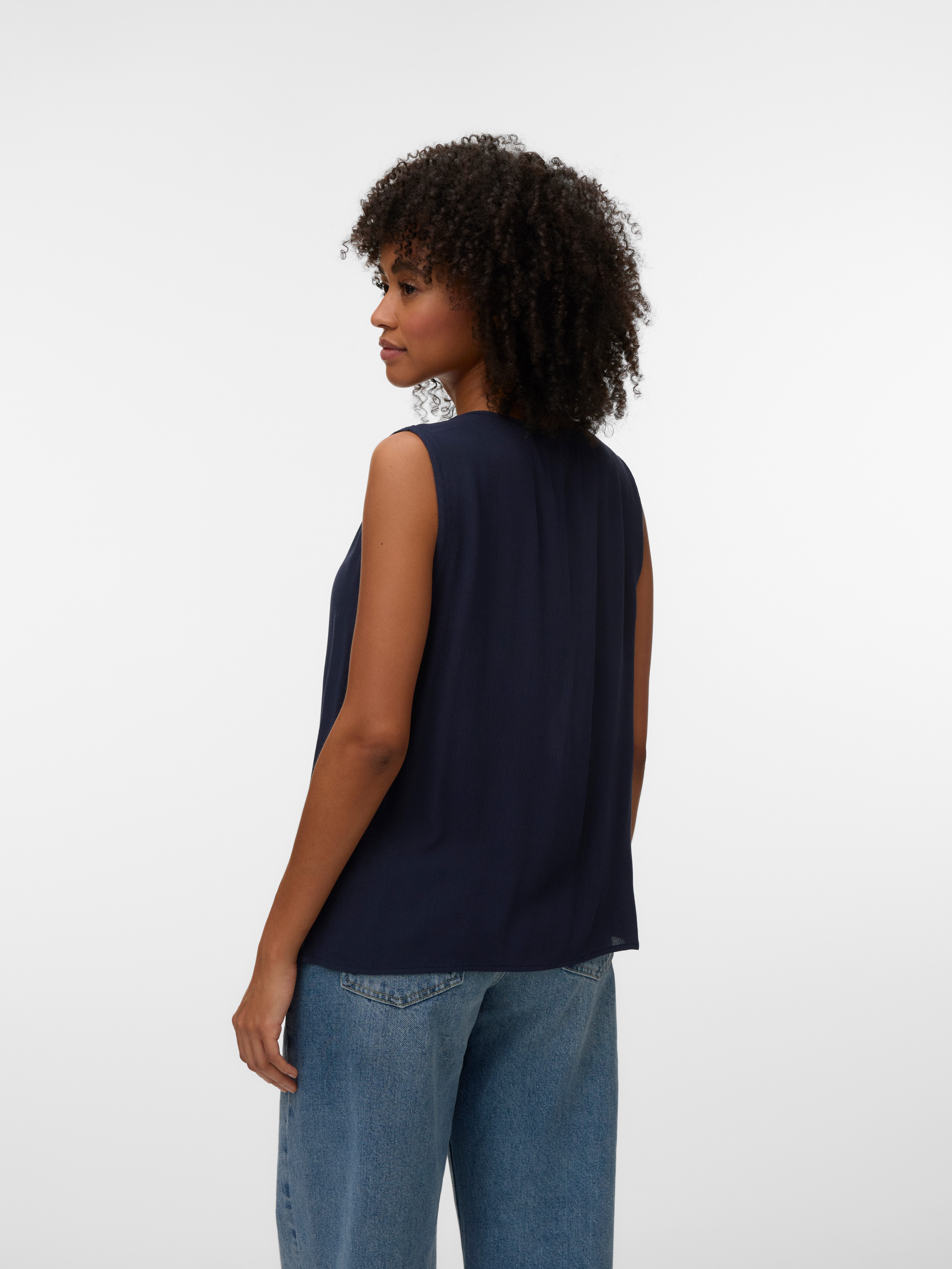 Vero Moda Shirttop VMMENNY SL V-NECK TOP WVN GA Viskose, regular fit günstig online kaufen
