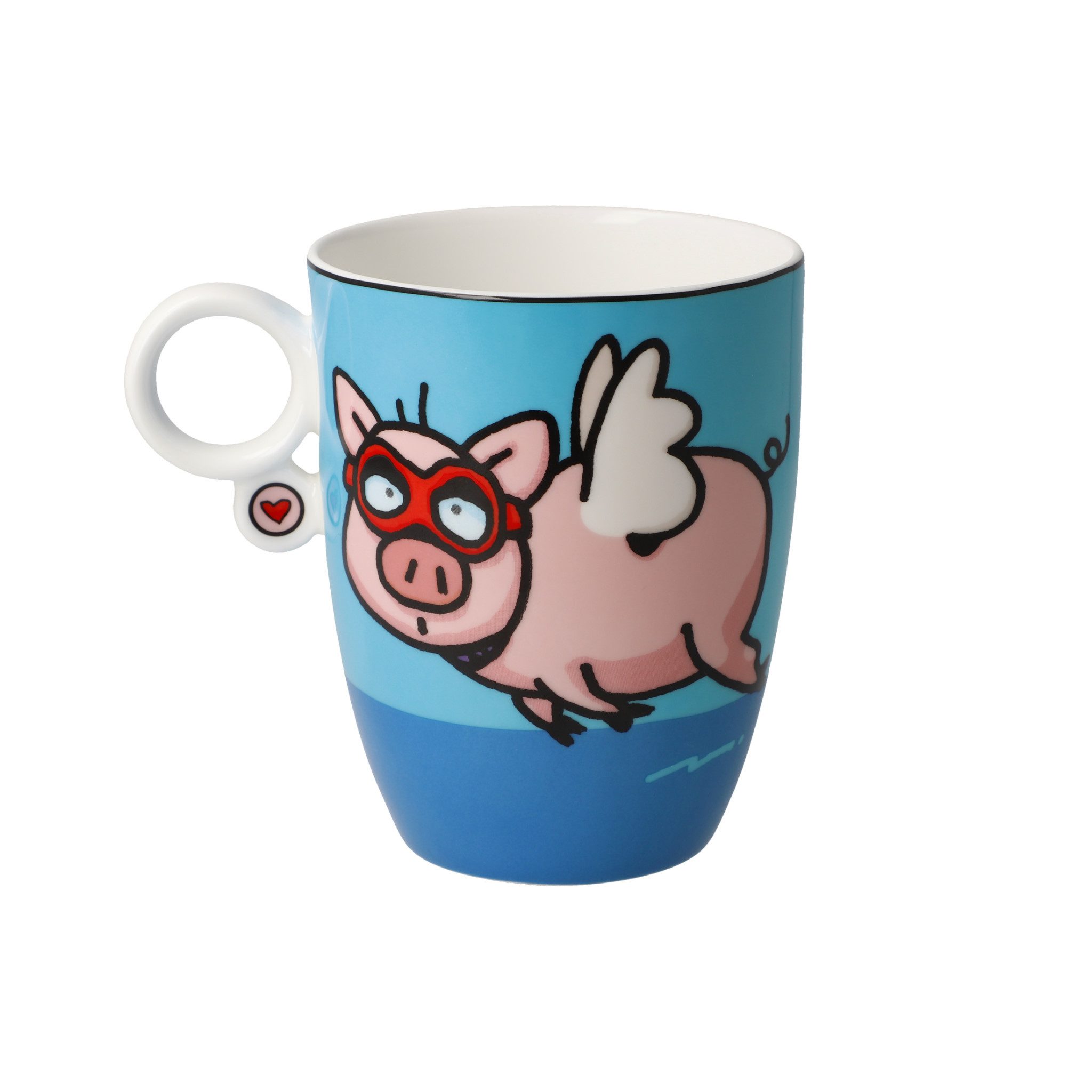 Goebel Becher KÜNSTLERTASSE WHEN PIGS FLY, Fine Bone China, mit Künstlermotiv
