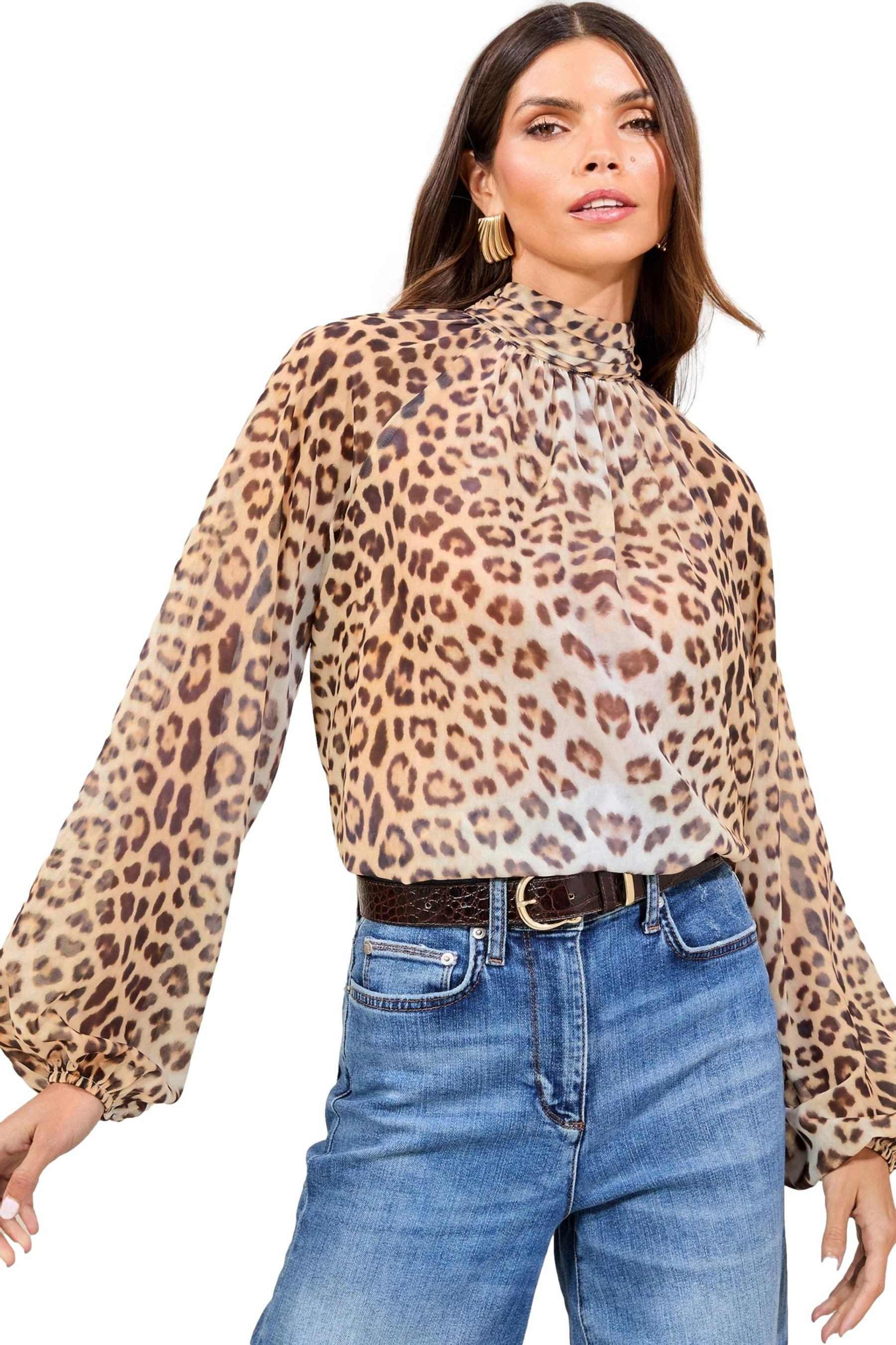 LIPSY Langarmbluse Lipsy Hoch geschlossene Bluse, Regular (1-tlg)