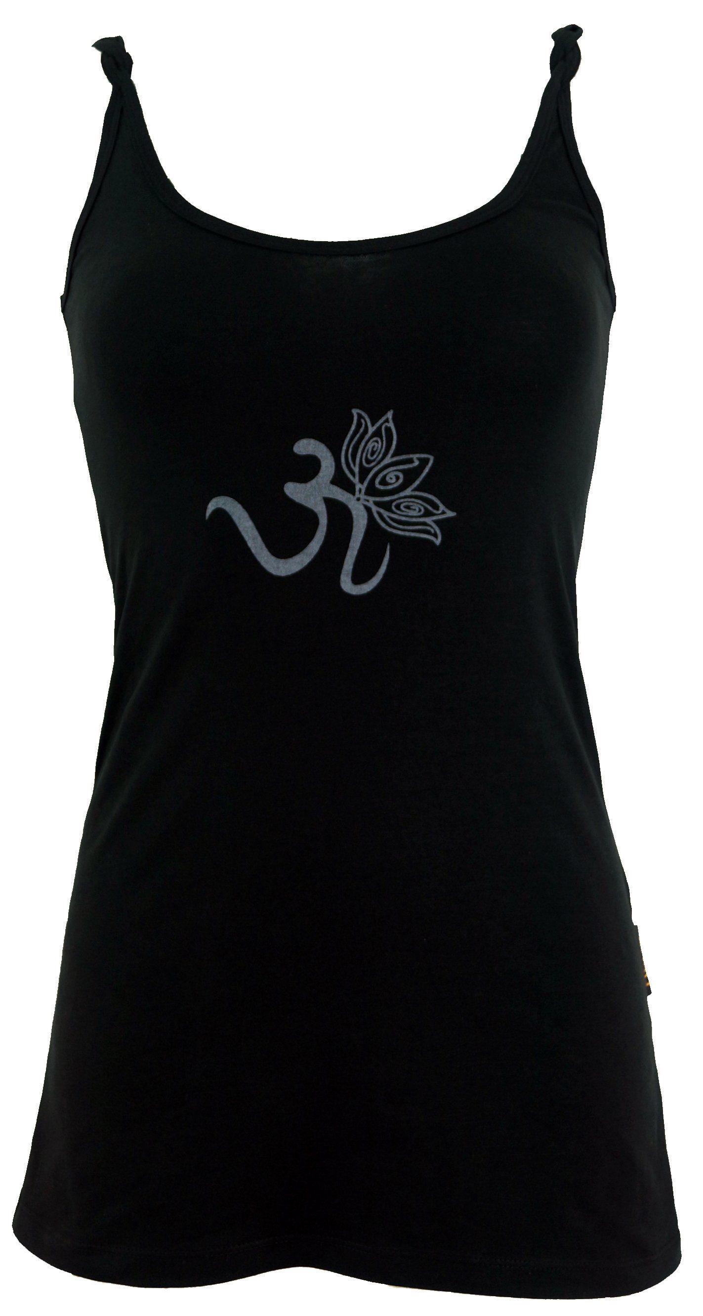 Guru-Shop T-Shirt Yoga-Top aus Bio-Baumwolle OM - schwarz Festival, Ethno Style, alternative Bekleidung. € 38,90