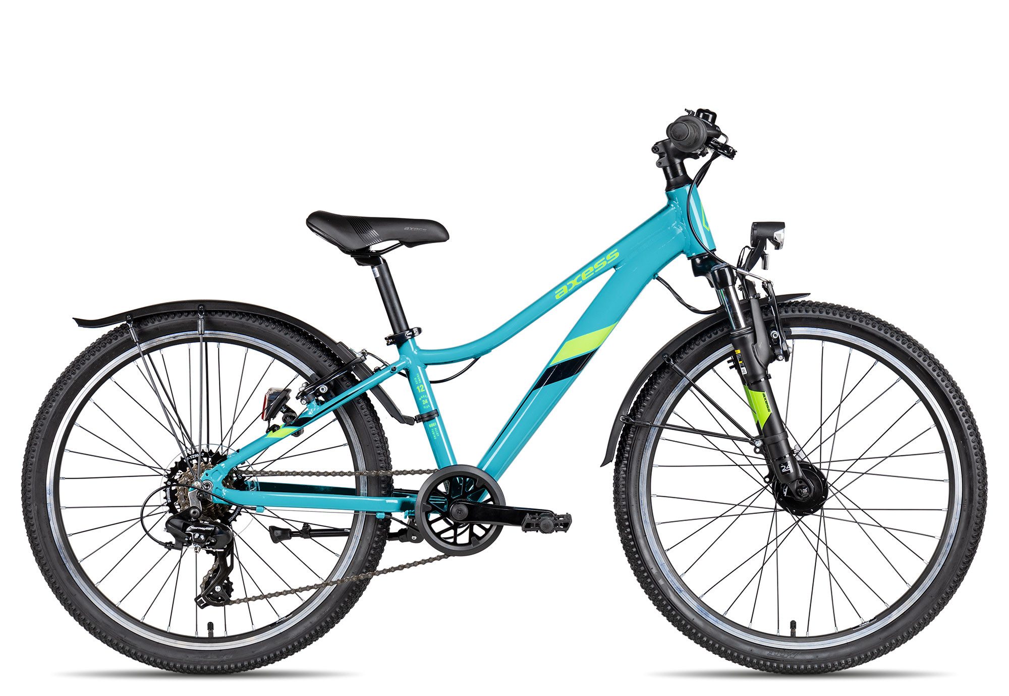 Axess Kinderfahrrad STIPE Street 24, 7 Gang Shimano Tourney RD-TX800 Schaltwerk, Kettenschaltung, Straßenausstattung blau