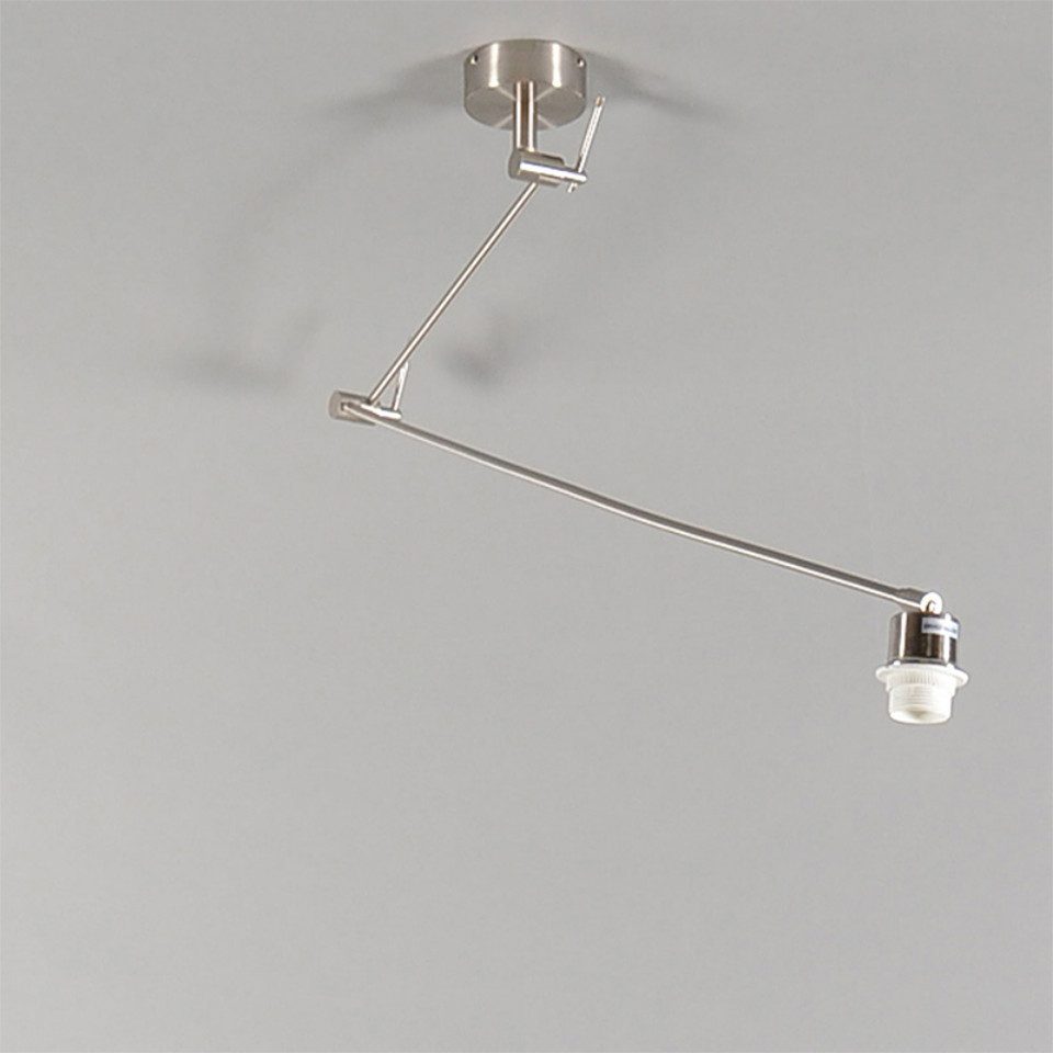 Qazqa Pendelleuchte Blitz, ohne Leuchtmittel, E27, Beige, Modern, Stahl, 1- günstig online kaufen