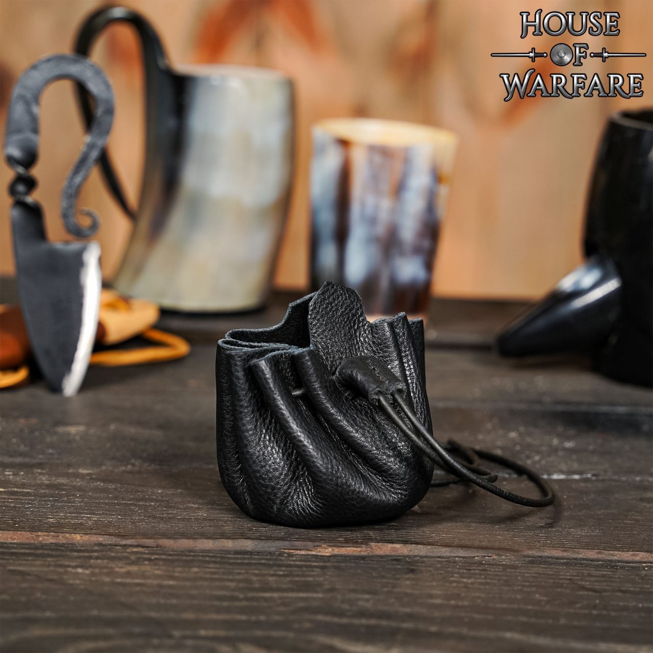 House Of Warfare Ritter-Kostüm Kleiner Lederbeutel schwarz