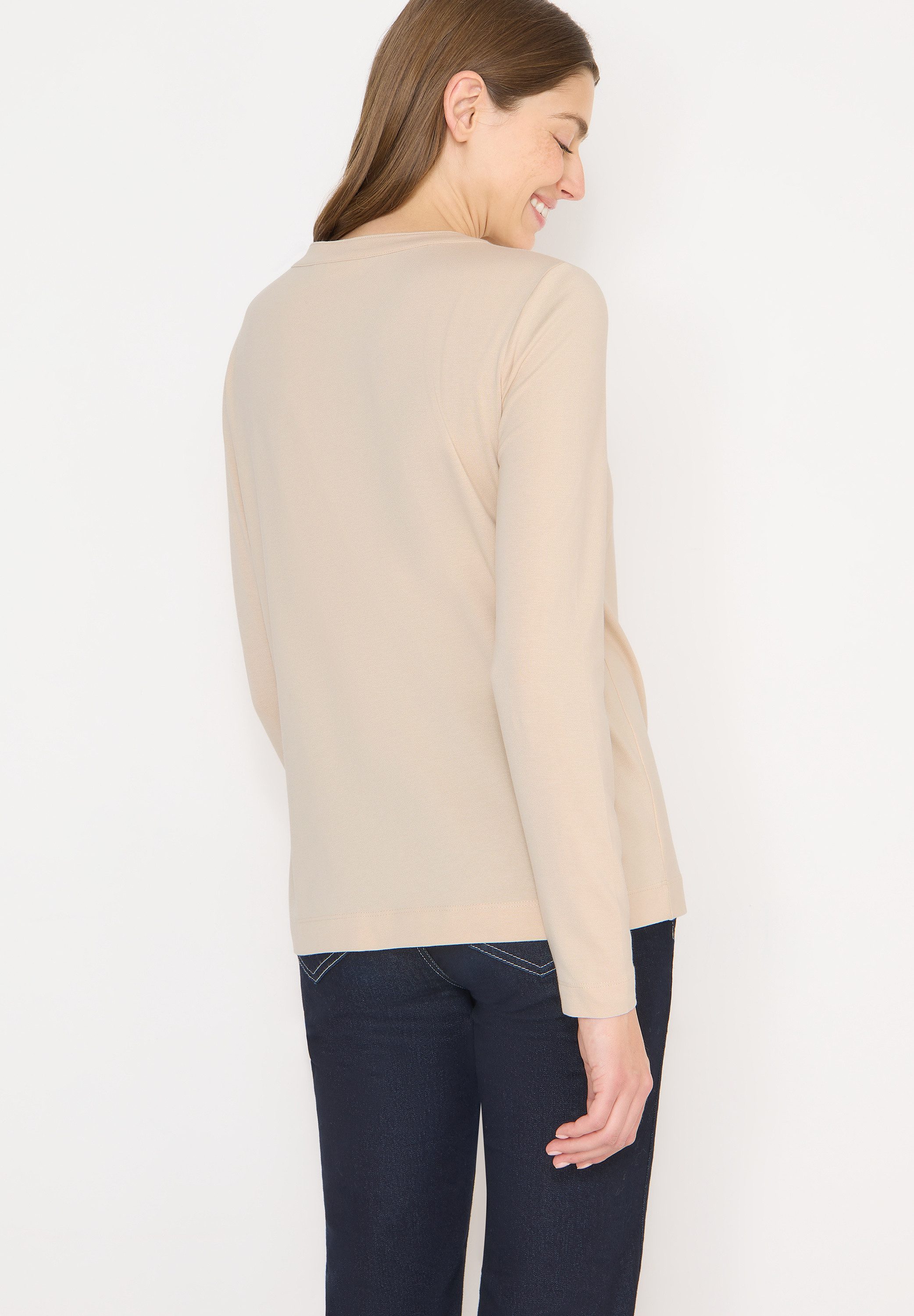 CECIL Blusenshirt feines Frontdetail, Splitneck, mit Elasthananteil günstig online kaufen