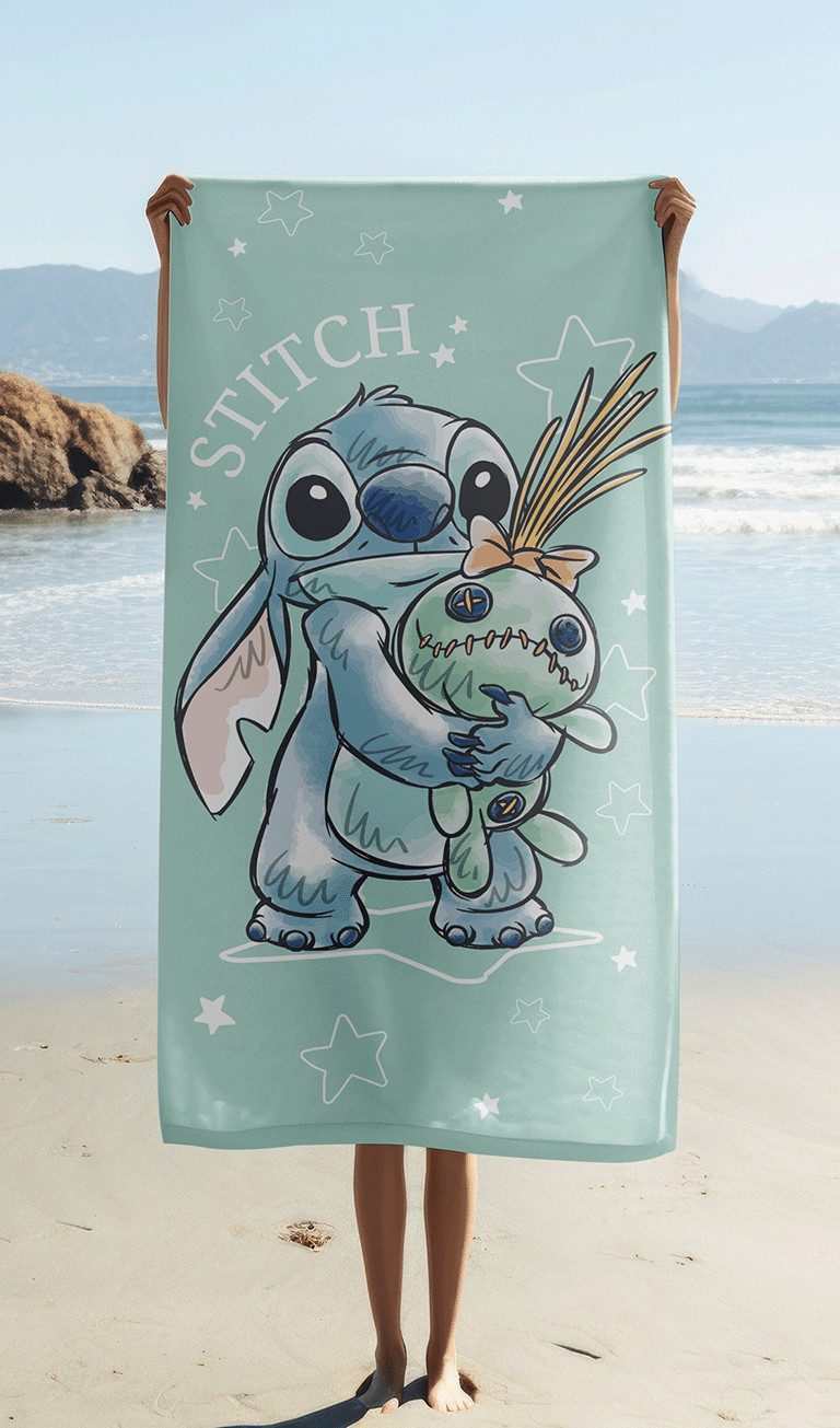 Jerry Fabrics Handtücher Disney Lilo & Stitch Badetuch Strandtuch Duschtuch 70x140cm Baumwolle, (1 Duschtuch, 1-St), Langlebig