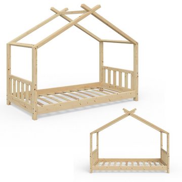 VitaliSpa® Kinderbett Kinderhausbett 80x160cm DESIGN Natur
