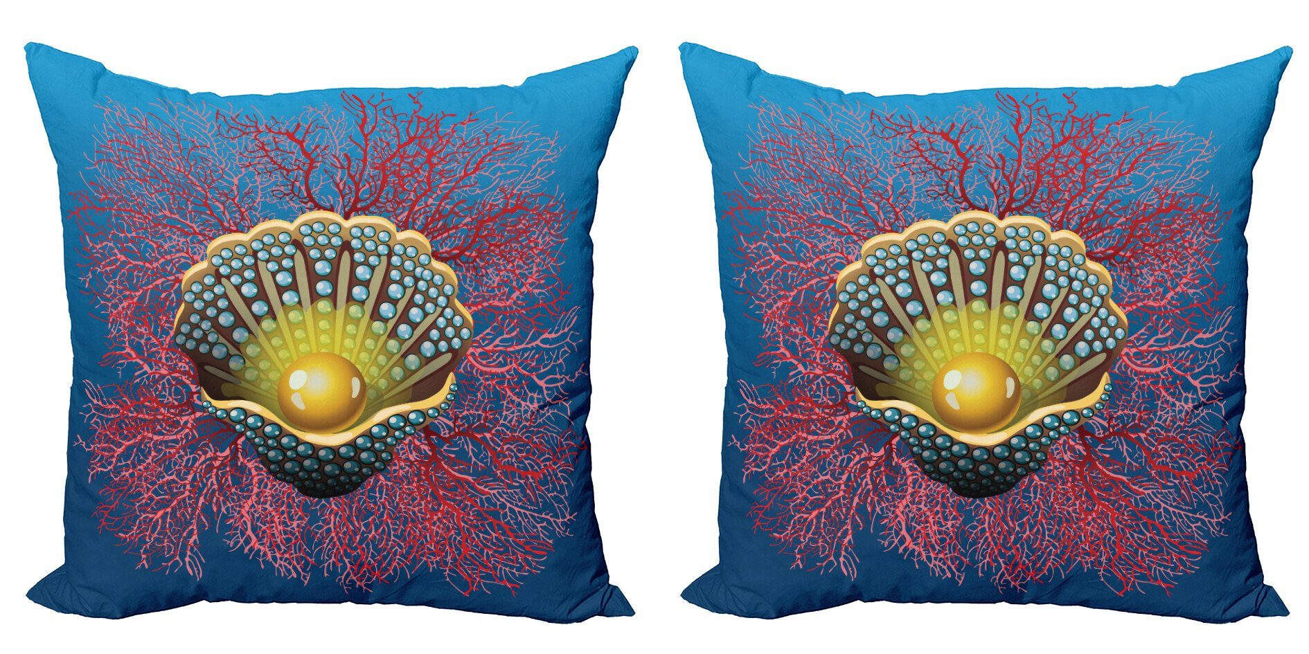 Kissenbezüge Modern Accent Doppelseitiger Digitaldruck, Abakuhaus (2 Stück), Pearls Coral Wasserkunstwerk