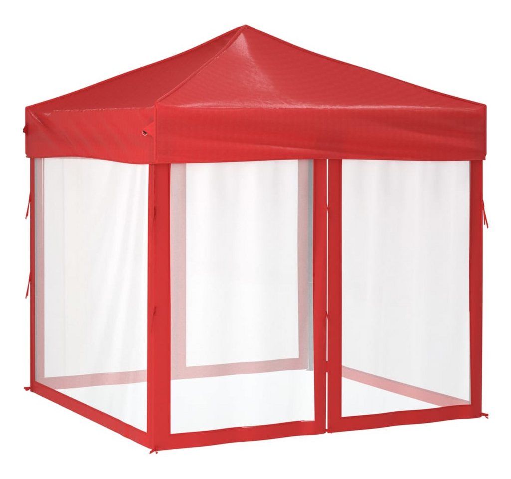 Thumbnail - vidaXL Pavillon Partyzelt Faltbar mit Seitenwänden Rot 2x2 m Gartenpavillon Faltpavill