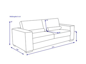 HARPER Sofa Sofa 3 Sitzer HARPER HEALY (BHT 217x103x84 cm) BHT 217x103x84 cm weiß