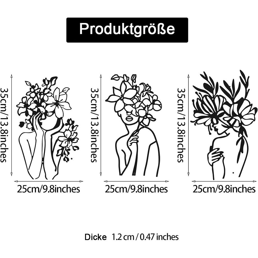 NUODWELL Wanddekoobjekt 3 Pcs Metall Wand günstig online kaufen