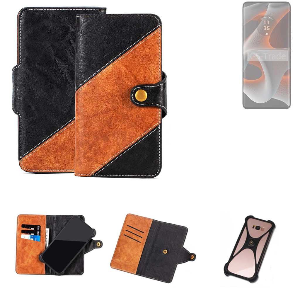K-S-Trade Handyhülle für Motorola Edge 50 Pro, Handyhülle Schutzhülle Bookstyle Case Wallet-Case Handy Cover