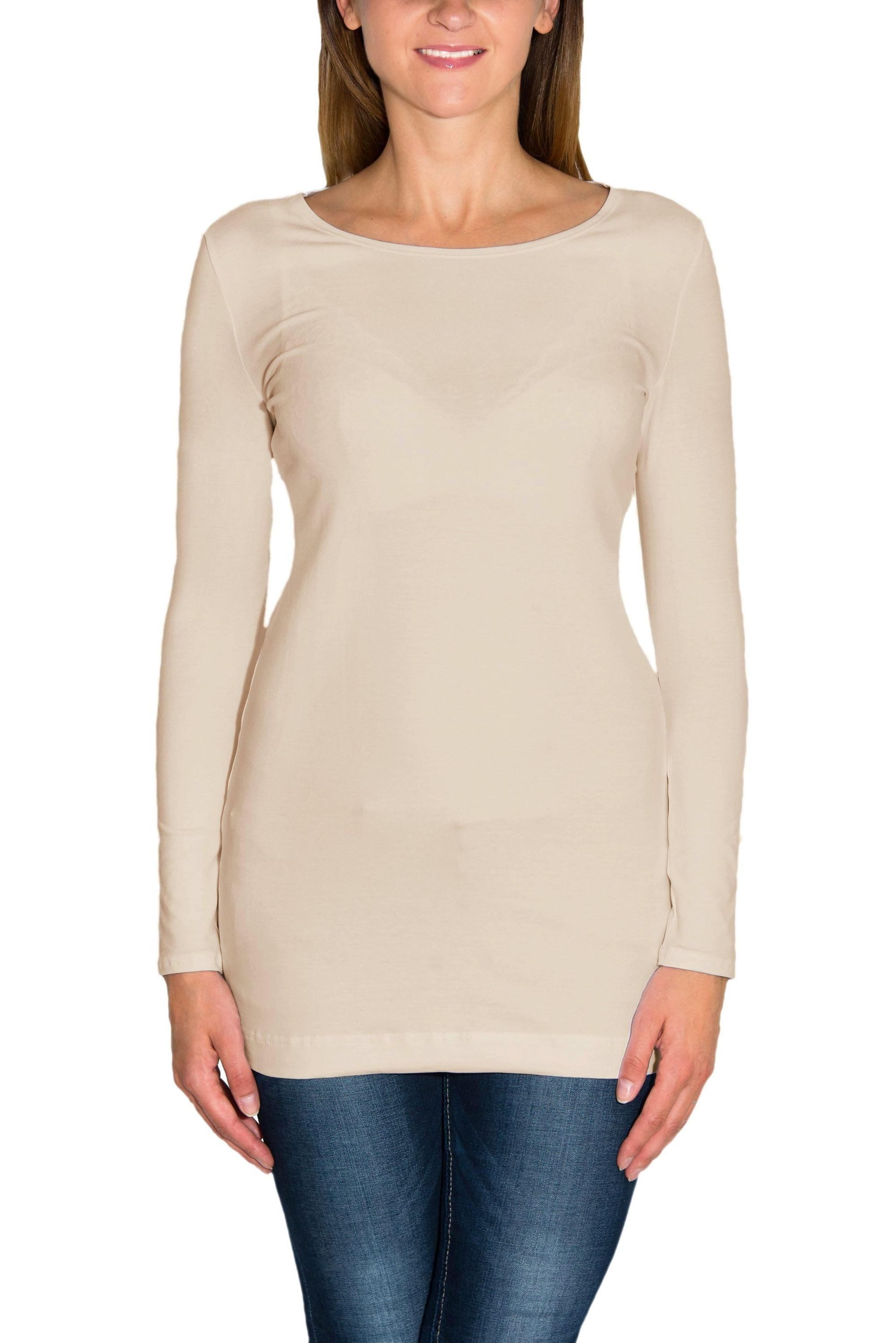Alkato Langarmshirt Alkato Damen Langarm Longshirt günstig online kaufen
