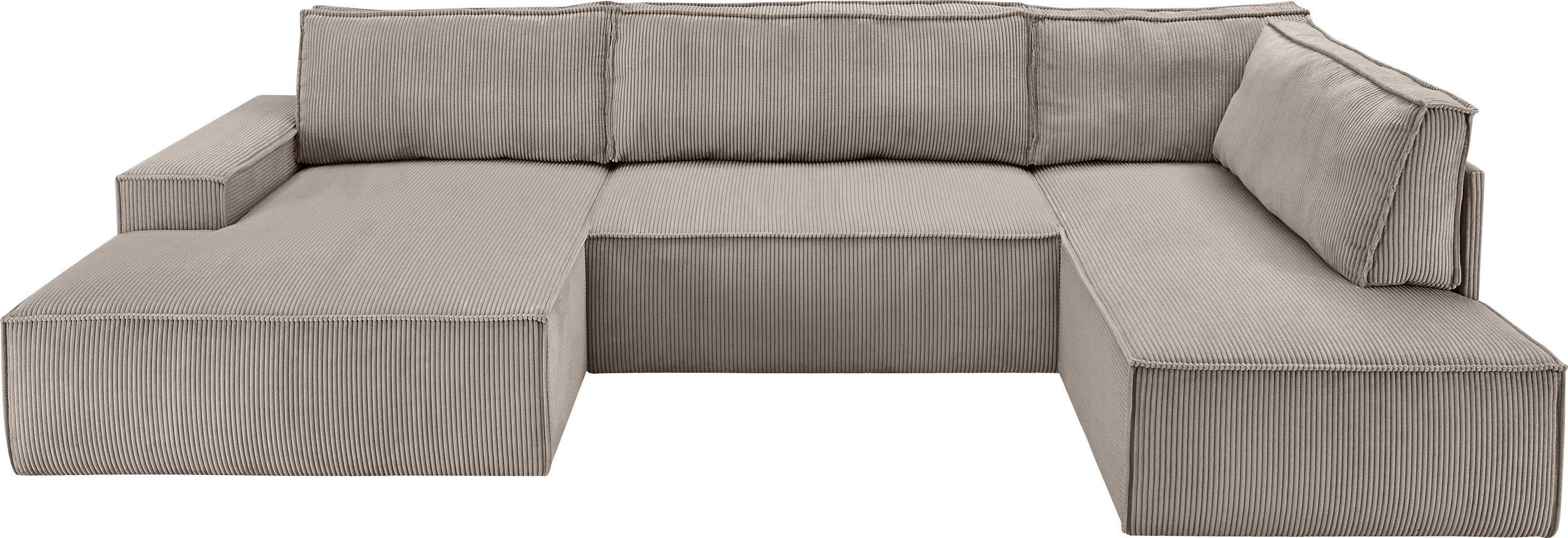 OTTO home Wohnlandschaft SHERWOOD Cord U-Form, 329 cm - OTTO. Verlässliche Qualität., Schlaffunktion m. Bettkasten (194x139 cm), Cord, Vintage, Samtvelours – Bild 2 von 5
