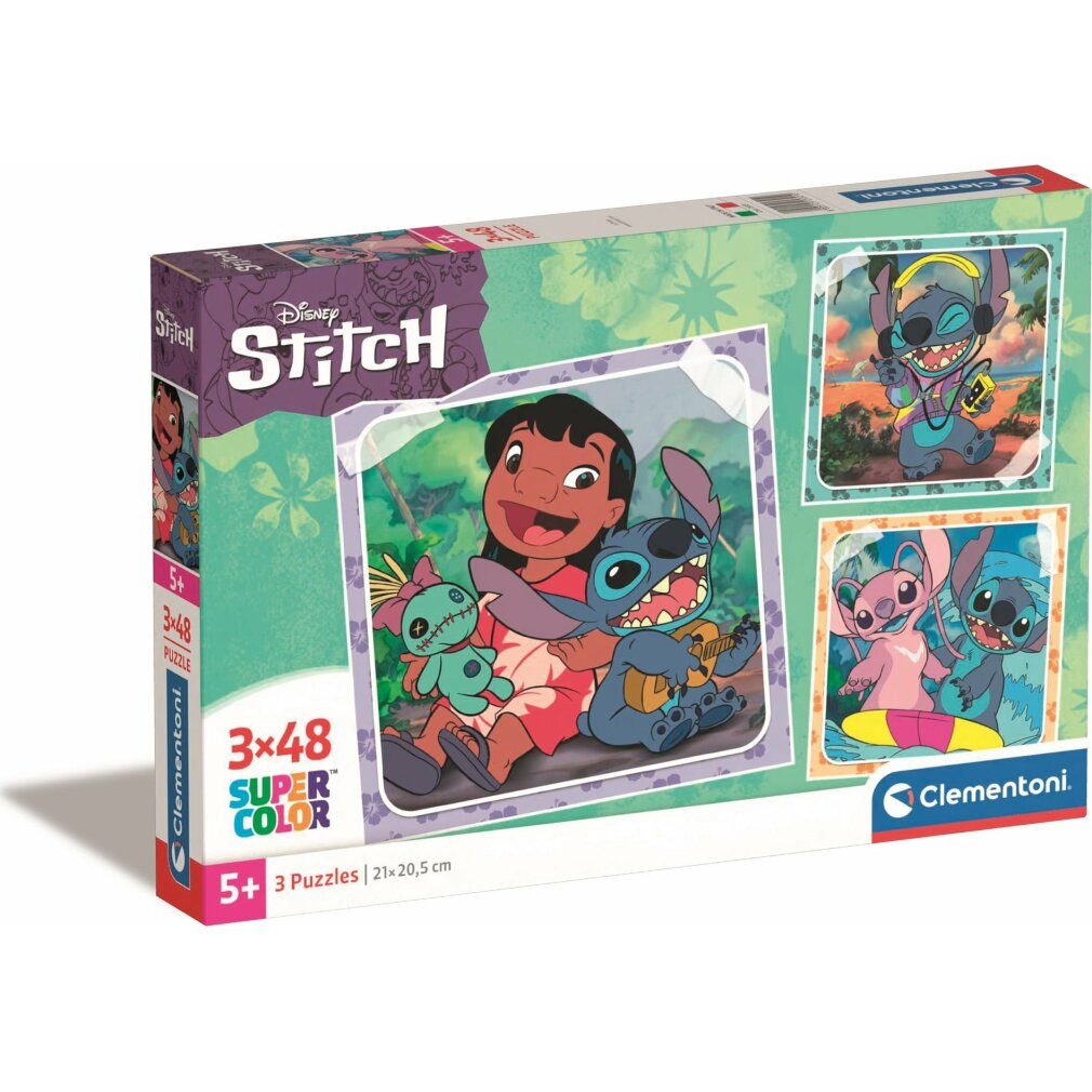 Clementoni® Puzzle Disney Stitch Puzzle 3x48Stück, günstig online kaufen