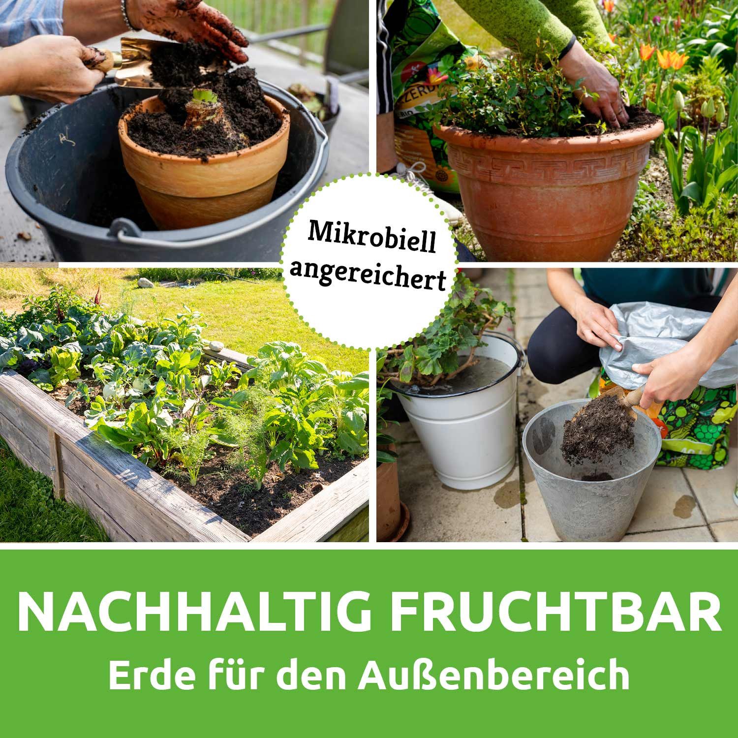 Fischer's EM-Chiemgau Bio-Erde Torffrei mit Pflanzenkohle & Schafwollpellets, mit Universal Dünger, für Nährstoffspeicherung mit effektiven Mikroorganismen, verbessert ausgelaugte Böden, nachhaltig, 40 L