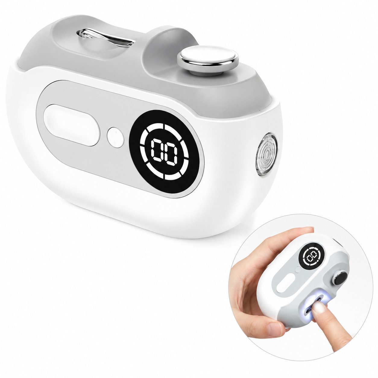 XEOOCE Nagelknipser Elektrischer Nagelknipser 4-in-1 Nagelfräser LED USB