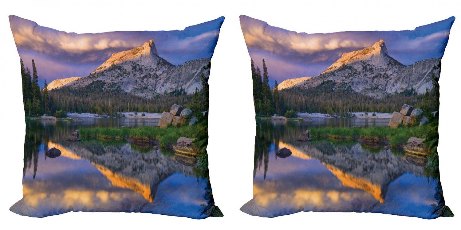 Kissenbezüge Modern Accent Doppelseitiger Digitaldruck, Abakuhaus (2 Stück), Yosemite idyllische Gipfel