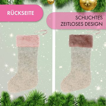 XiRRiX Nikolausstiefel Deko Weihnachtsstiefel, Filzstiefel zum Befüllen (Set, 4 St., 4tlg), mit Glitzer Applikation