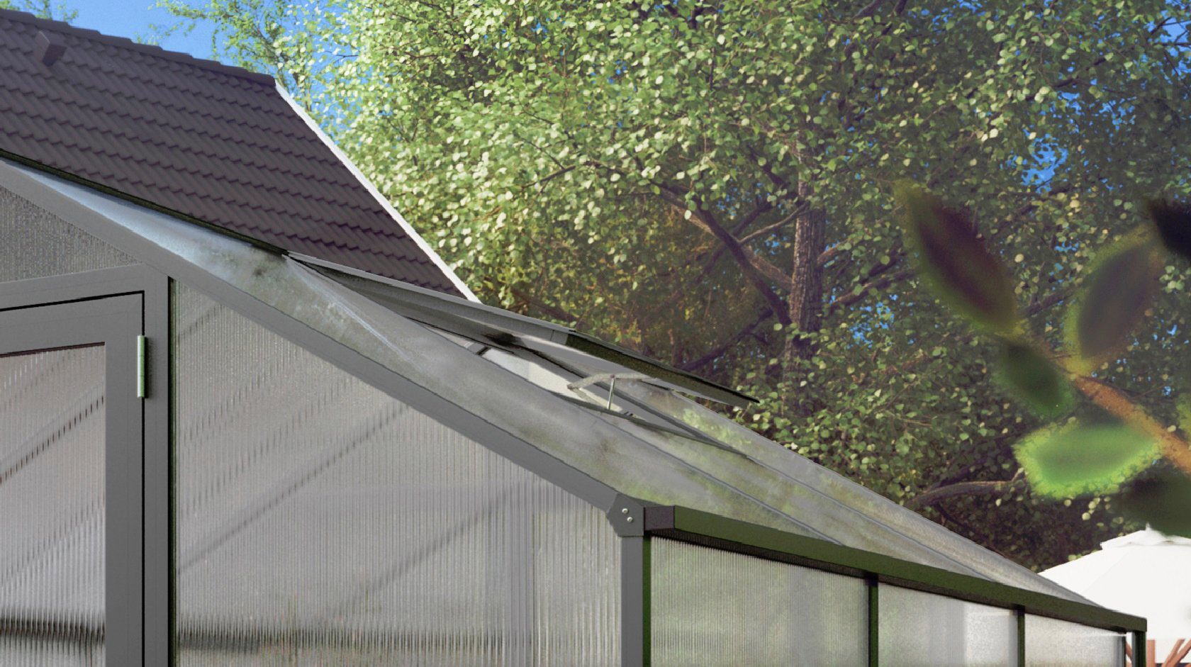 KGT Dachfenster, der zugeschnitten cm, vorhandenen »Orchidee« bauseits aus Verglasung Gewächshaus »Lilie«, für werden »Rose«, 102x62 BxH: Dachplatte und muss