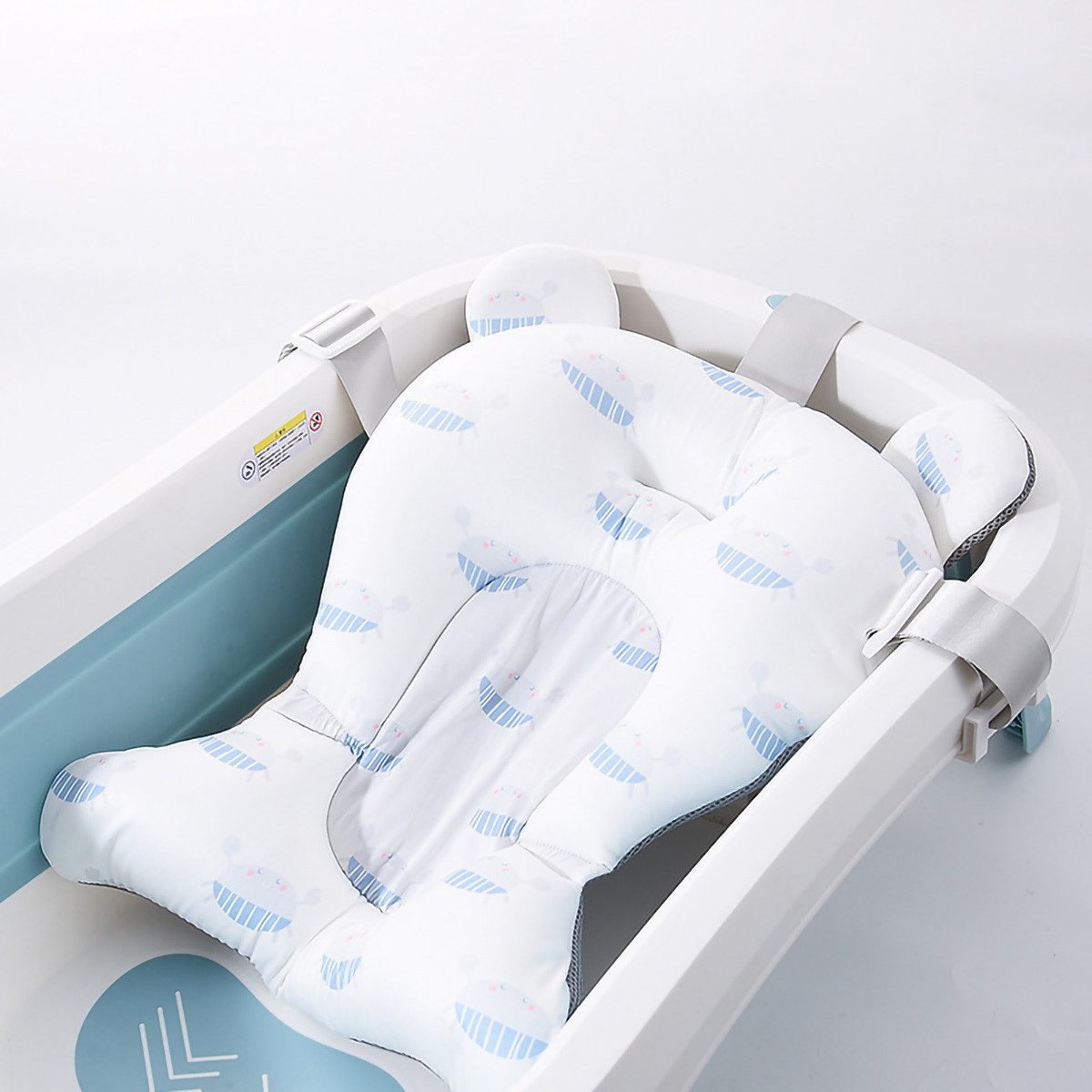 yozhiqu Badesitz Faltbare Baby-Badematte, Neugeborene Baby-Badewanne, Netztasche, Schwimmende Baby-Badematte, zum Sitzen oder Liegen, 50*37*28 cm