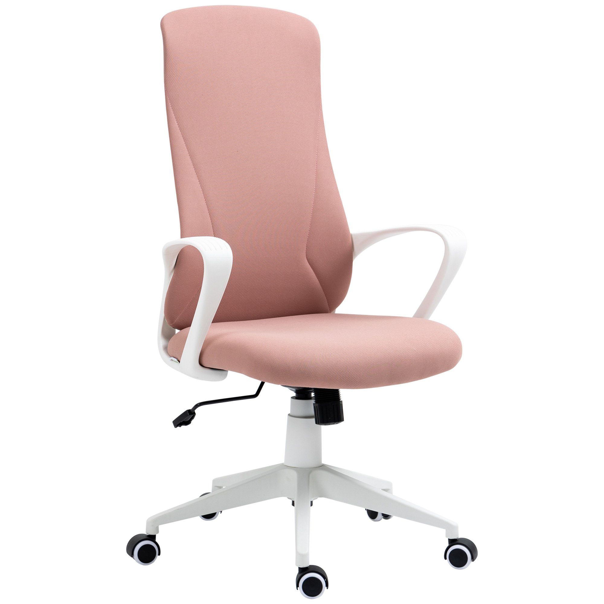 Stuhl Bürostuhl (Computerstuhl, 56 PC 1 Stretchstoff, Schreibtischstuhl 62 110-119,5 St), x cm Drehbarer x Wippfunktion, mit Rosa, Vinsetto