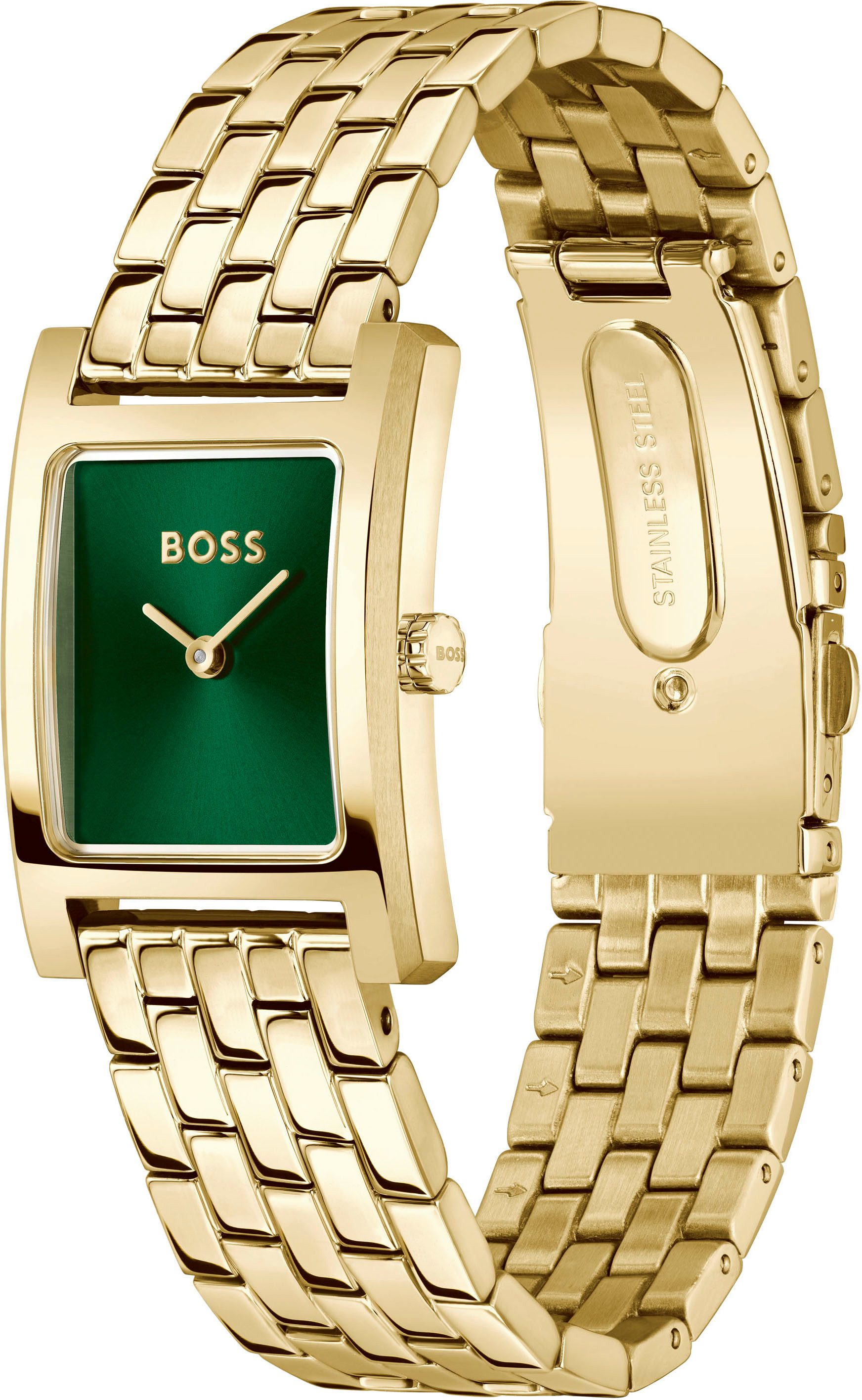 BOSS Quarzuhr LUCY 1502785, Armbanduhr, Damenuhr, Edelstahlarmband, analog günstig online kaufen