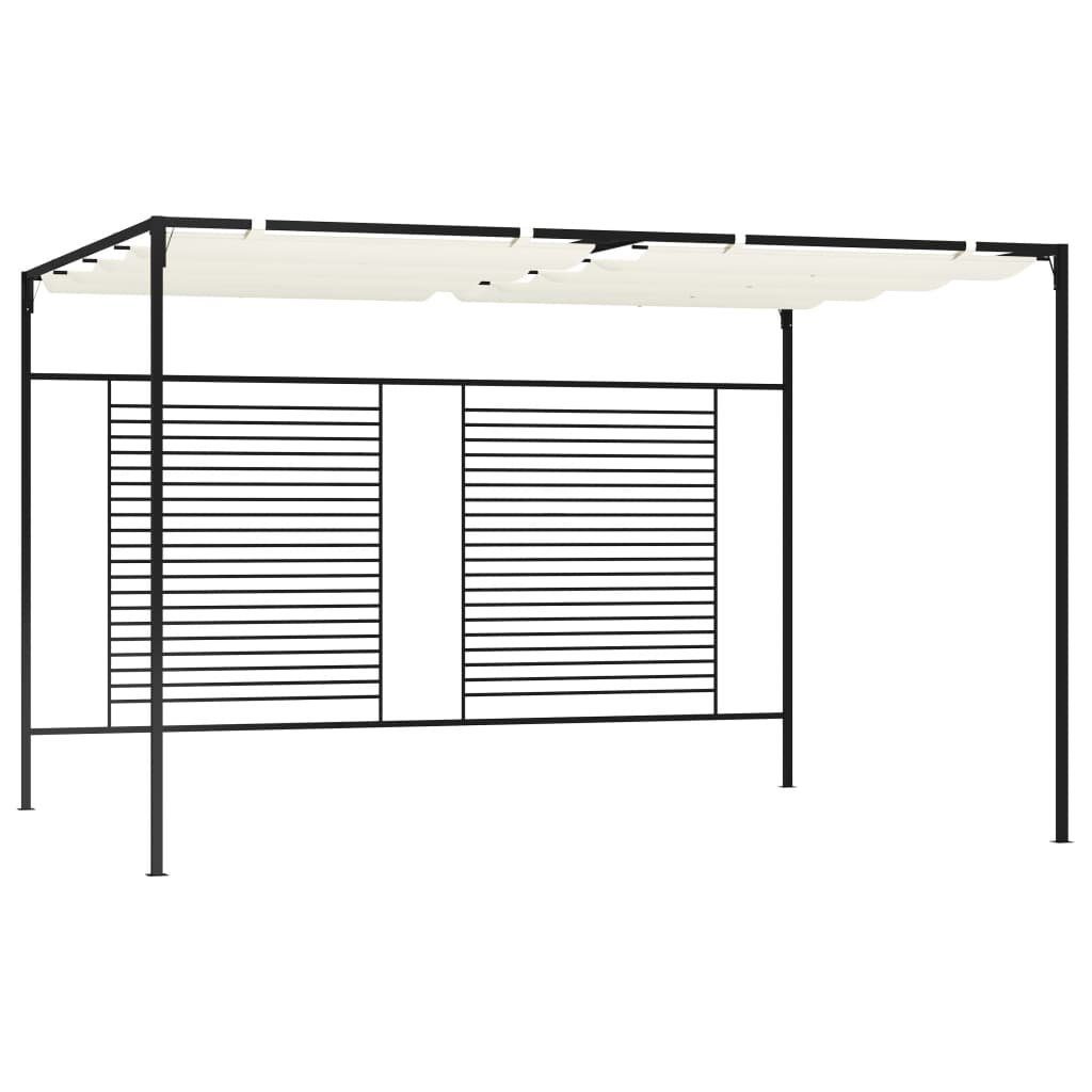 vidaXL Partyzelt Pavillon mit Ausziehbarem Dach 3x4x2,3 m Cremeweiß 180 g/m²