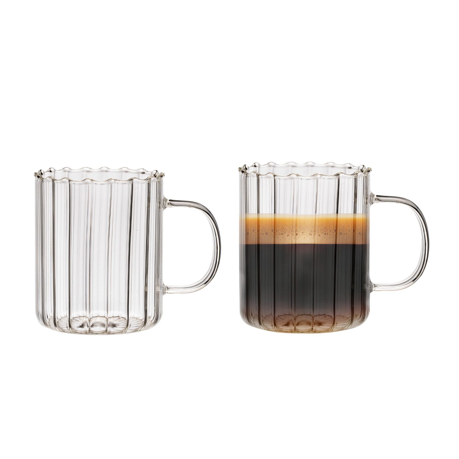 Zoha Glas Riffle Cup Kaffeeglas Teeglas Heißgetränke - 350 ml ...