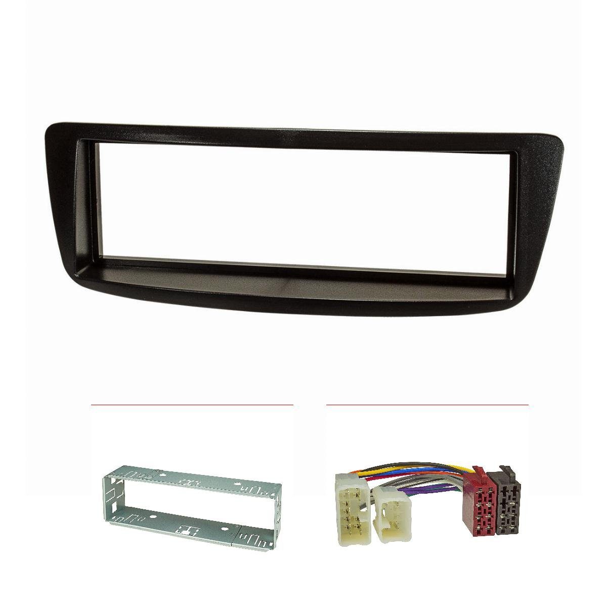 Radioblende Set passt für Toyota Aygo schwarz mit Käfig Radioadapter I Autoradio