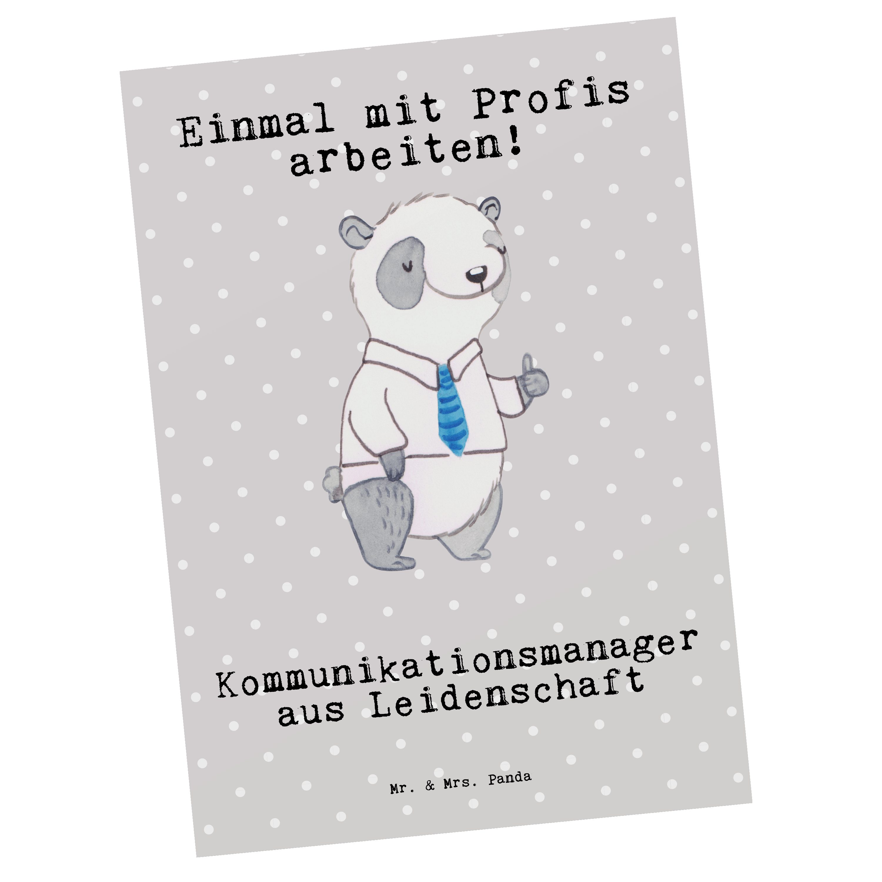 Mr. & Mrs. aus - Grau - Leidenschaft Panda Postkarte Pastell Geschenk, Kol Kommunikationsmanager