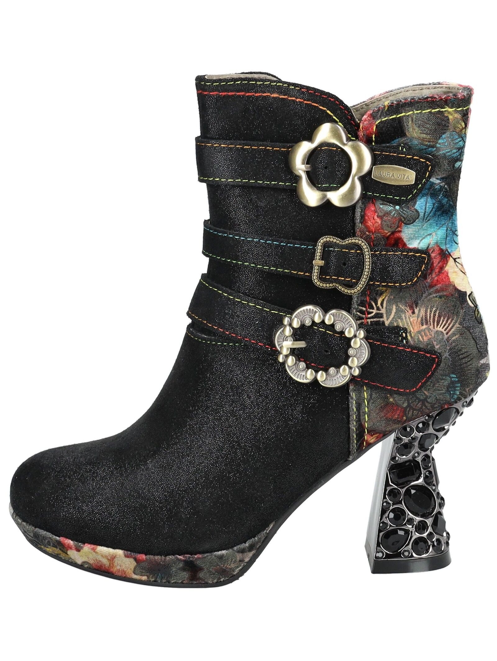 LAURA VITA Stiefelette Leder/Textil High-Heel-Stiefelette günstig online kaufen