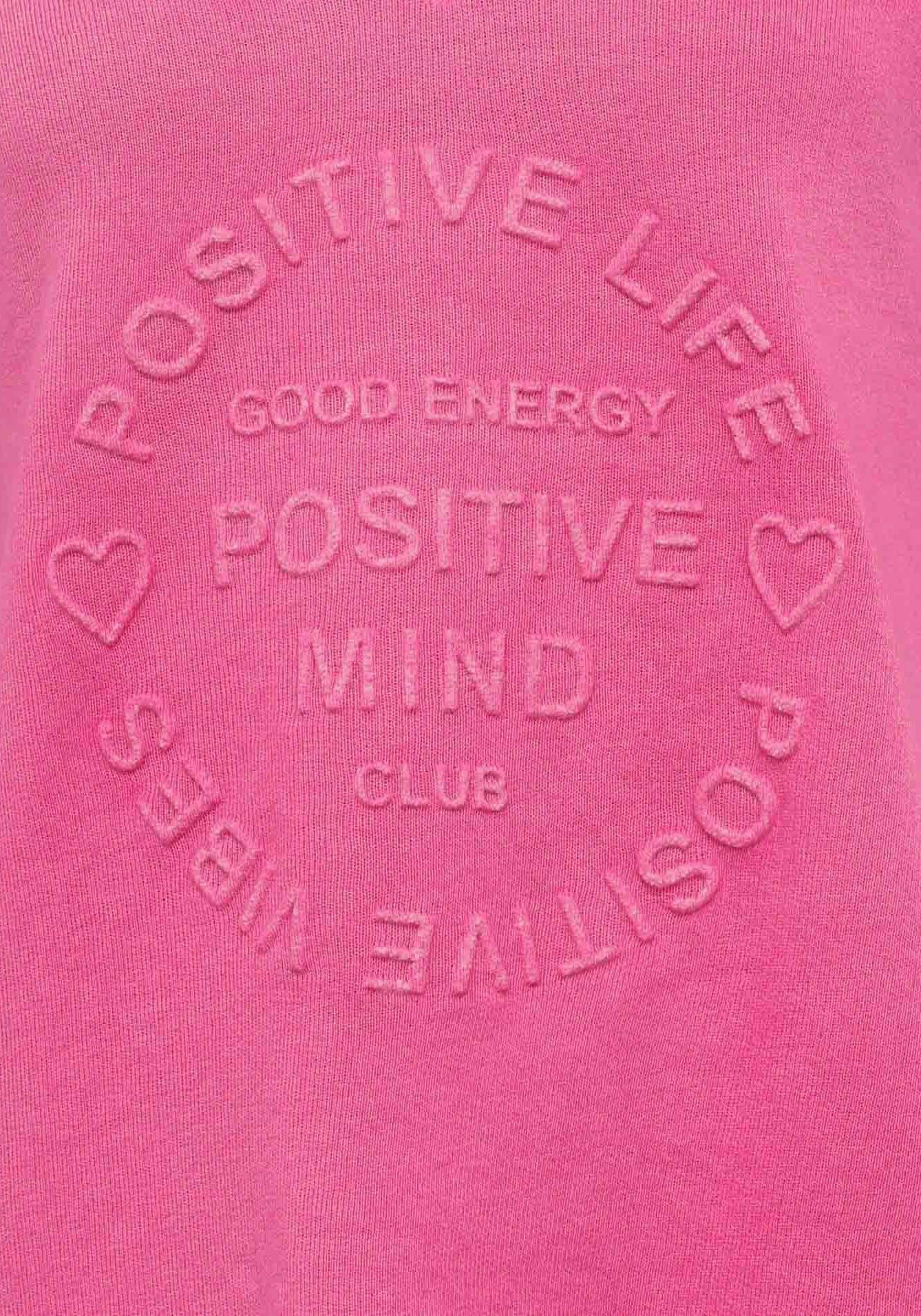 Zwillingsherz Sweatshirt Positive Mind mit Kontrastnaht in Neonfarbe