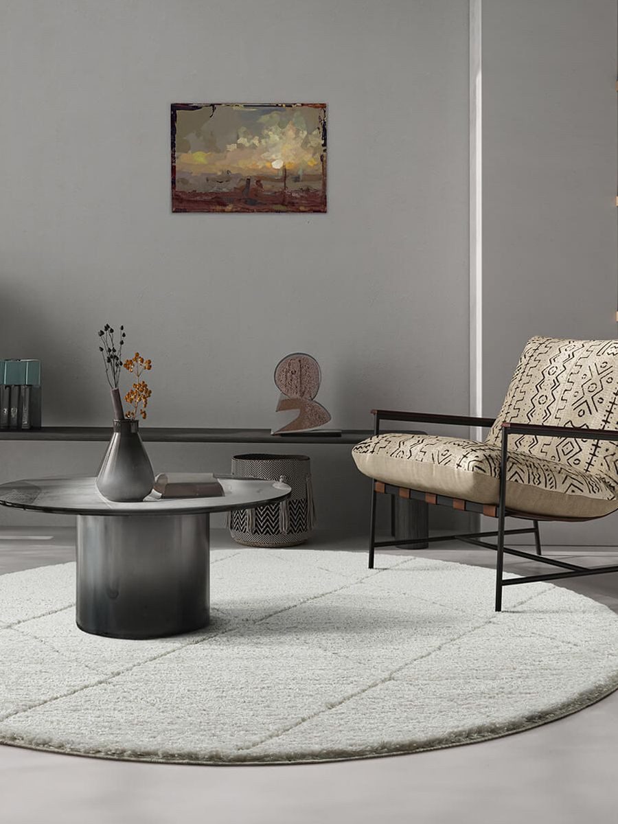 the carpet Teppich Bahar Shaggy, rund, Höhe: 30 mm, Shaggy eleganter Wohnzimmer Teppich Hochflor