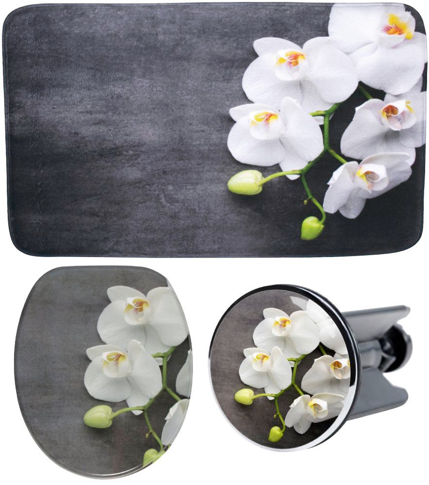 Sanilo Badaccessoire-Set Pretty, Komplett-Set, 3 tlg., bestehend aus WC-Sitz, Badteppich und Waschbeckenstöpsel