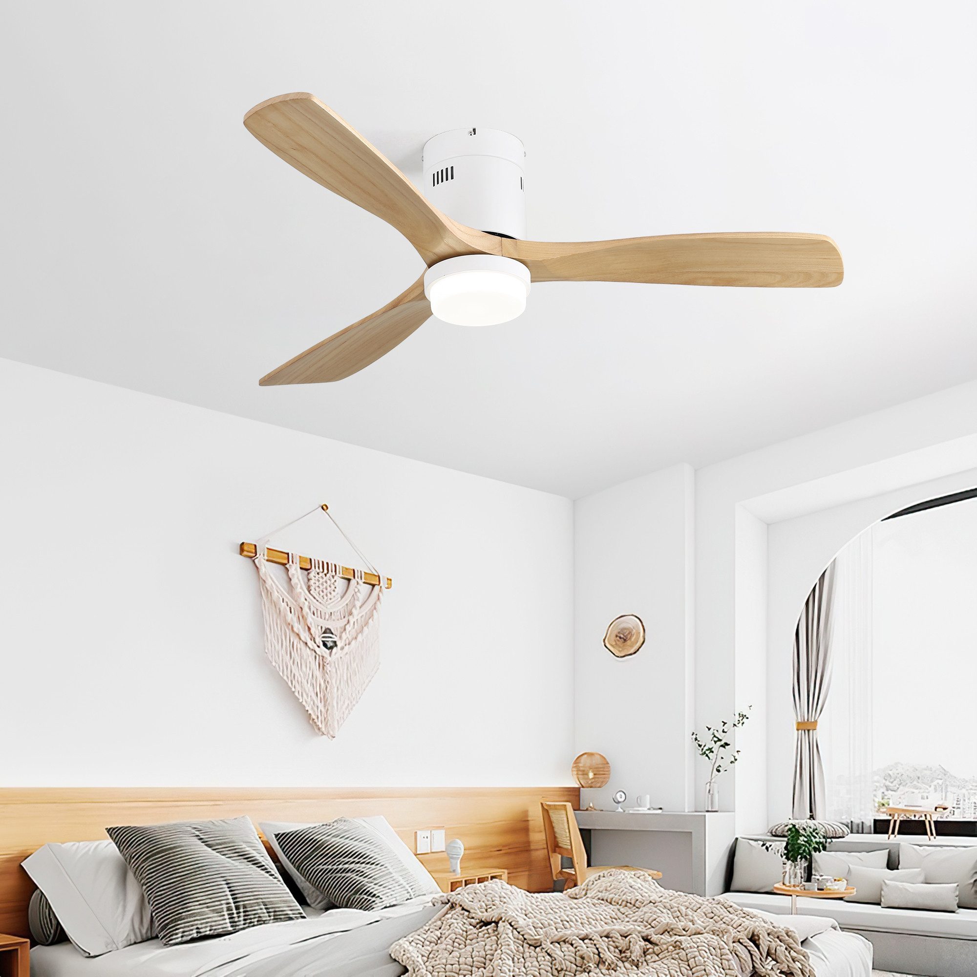 MODFU Deckenventilator Holzdesign mit reversibler Funktion, günstig online kaufen