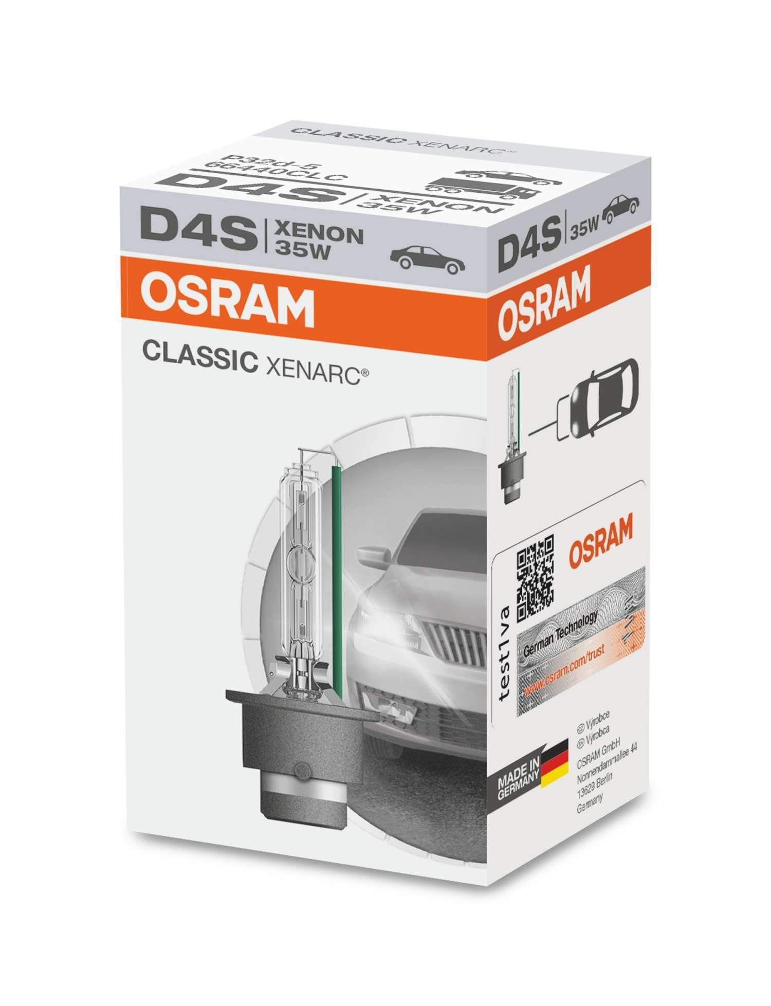 Osram Spezialleuchtmittel OSRAM XENARC CLASSIC D4S PK32d-5 42 V 35 W (1er Faltschachtel)