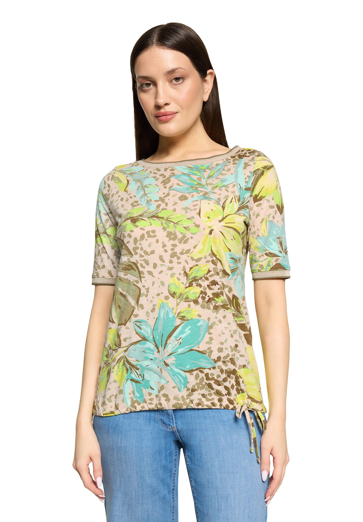 Kurzarmshirt Damen mit Tunnelzug