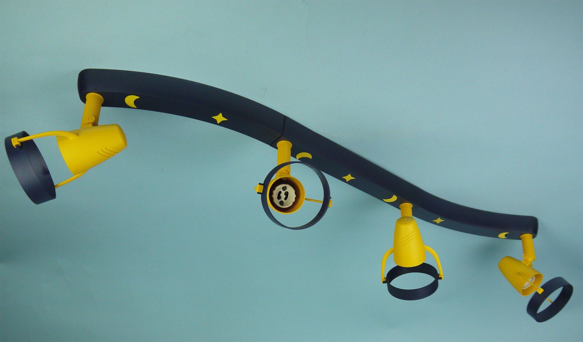 niermann Deckenleuchte Mond Sterne, Kinderlampe, Kinderzimmer, Strahlerleiste Mond + Sterne