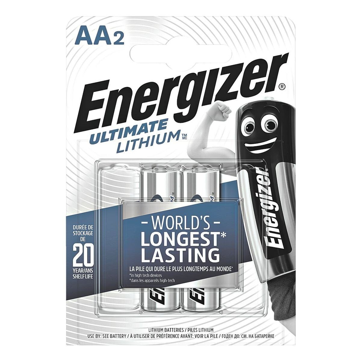 (2 AA, Lithium Batterie, Energizer mit Lebensdauer langer Ultimate St),