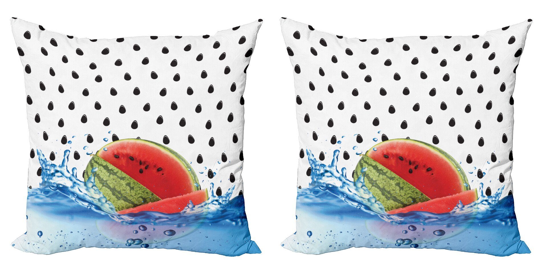 Accent (2 Wassermelone Kissenbezüge Abakuhaus Fruchtsamen Digitaldruck, Wasser Doppelseitiger Stück), auf dem Modern