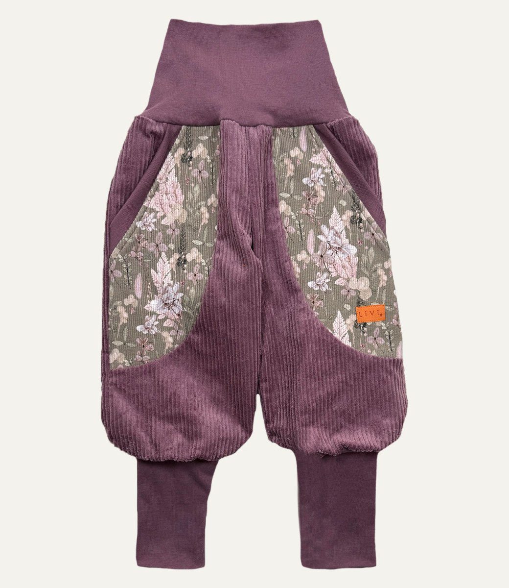LiVi BERLIN Leinenhose JOGGER BREITCORD LAVENDEL WILDFLOWER