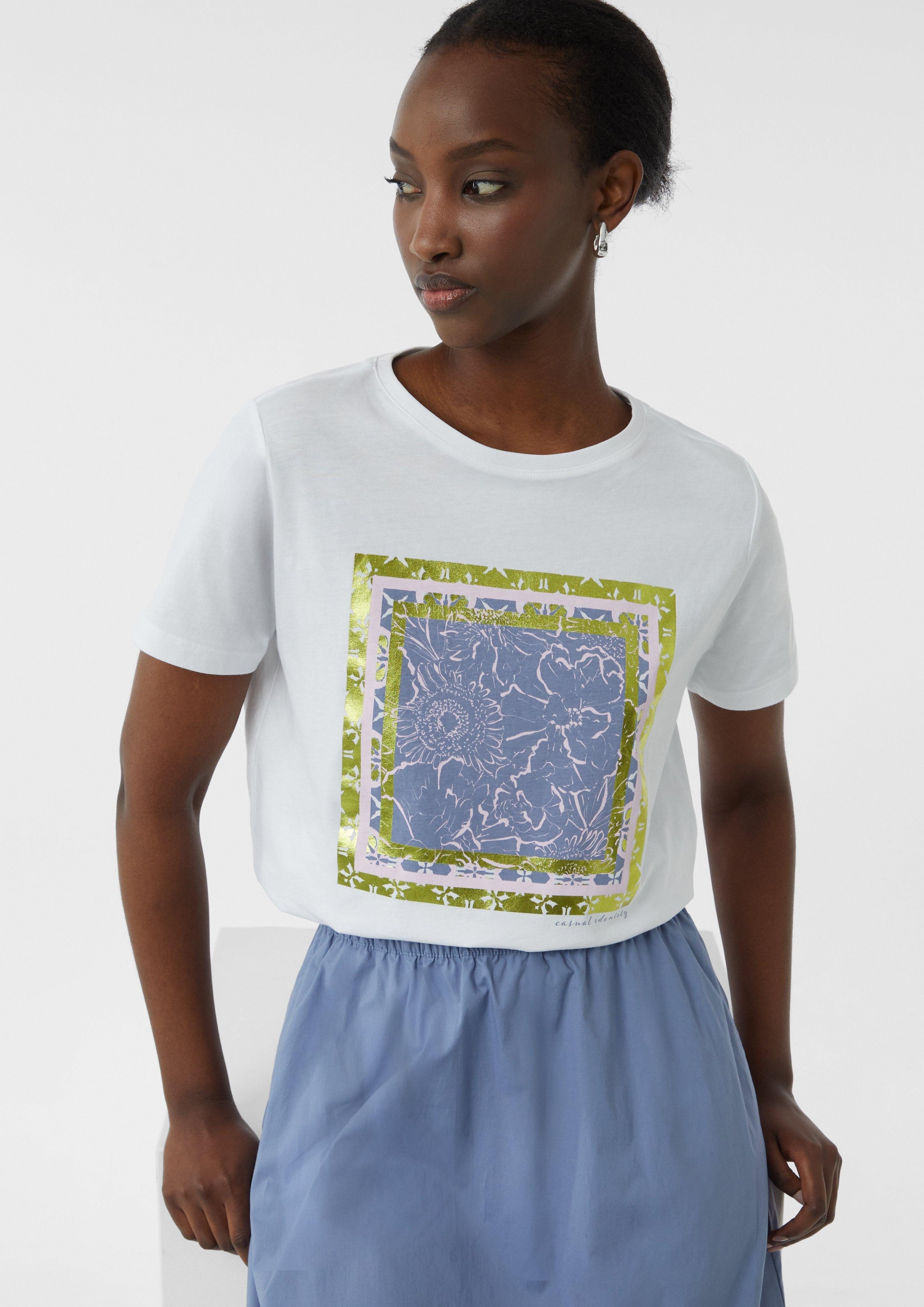 comma casual identity Kurzarmshirt Jersey-T-Shirt mit günstig online kaufen