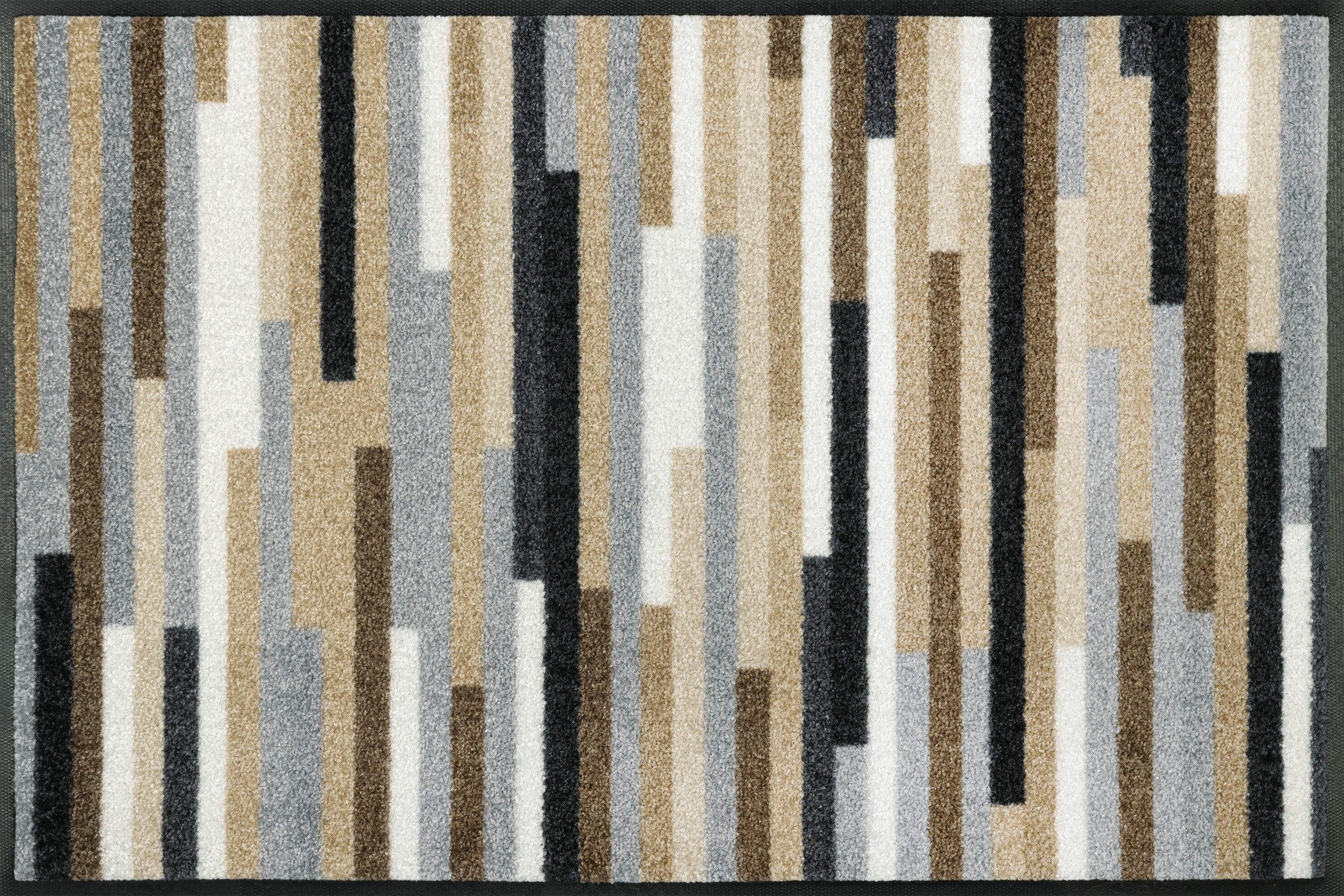 wash+dry by Kleen-Tex Fußmatte Mikado Stripes, rechteckig, Höhe: 7 mm, Schmutzfangläufer, modernes Streifen Design, rutschhemmend, waschbar