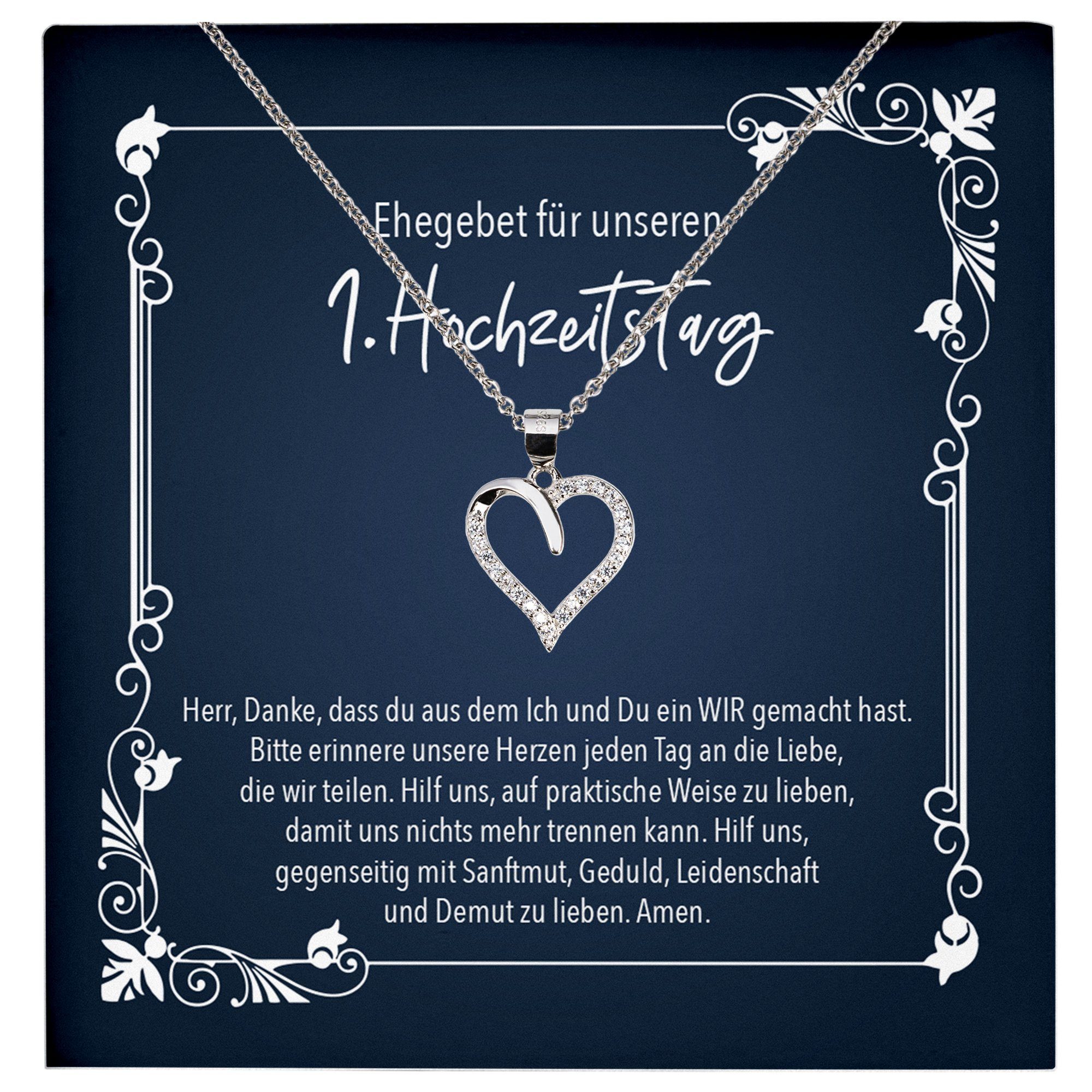 Schmuckset Erster Hochzeitstag Geschenk Ehefrau Schmuck Valentinstag Halskette