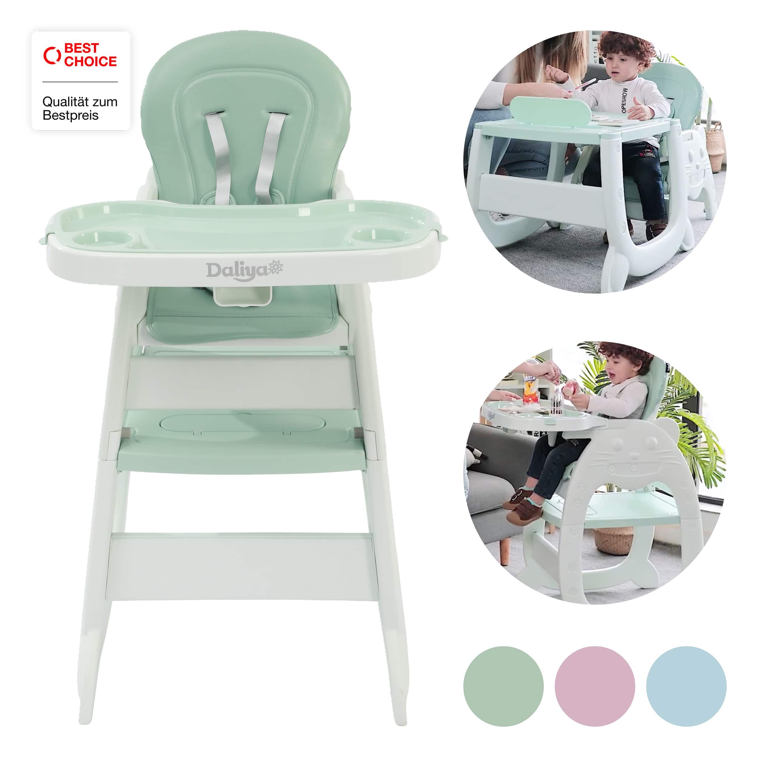 Daliya® Kombihochstuhl MULTIHOK 4in1 Baby- & Kinderhochstuhl, Spieltisch mit Kinderstuhl (Set, 3 St), Kinderhochstuhl wandelbar zu Spieltisch oder Lerntisch mit Kinderstuhl